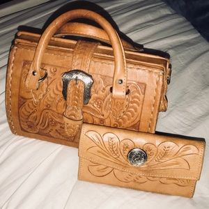 Western Tan Leathered Tool Purse & Wallet